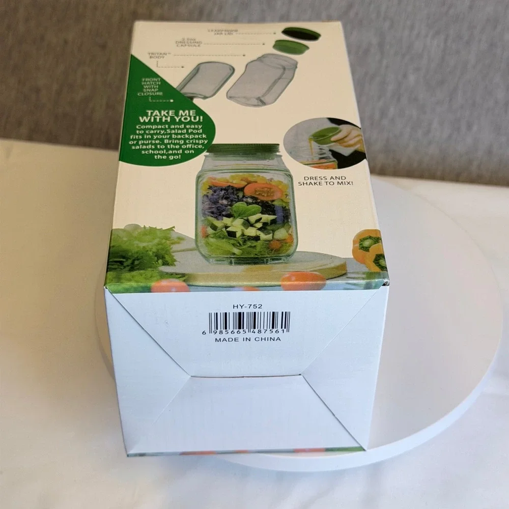SALADkind Salad Pod Portable Prep Container Tritan Body Leakproof Lid HY-752 NEW